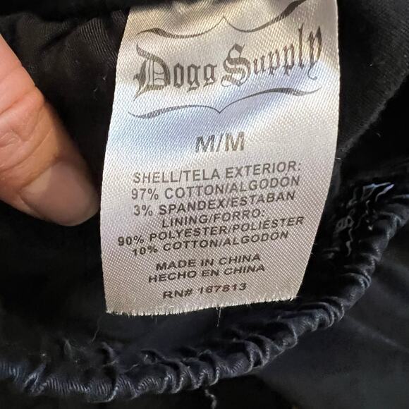 Dogg Supply Jogger Pants Mens Medium Snoop Black Stretch Tapered Cargo - Picture 7 of 11